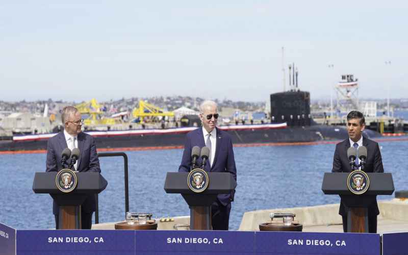  BIDEN IN SAN DIEGO TO CELEBRATE NUCLEAR SUBMARINE DEAL WITH UK AND AUSTRALIA, FRANCE UNAVAILABLE FOR