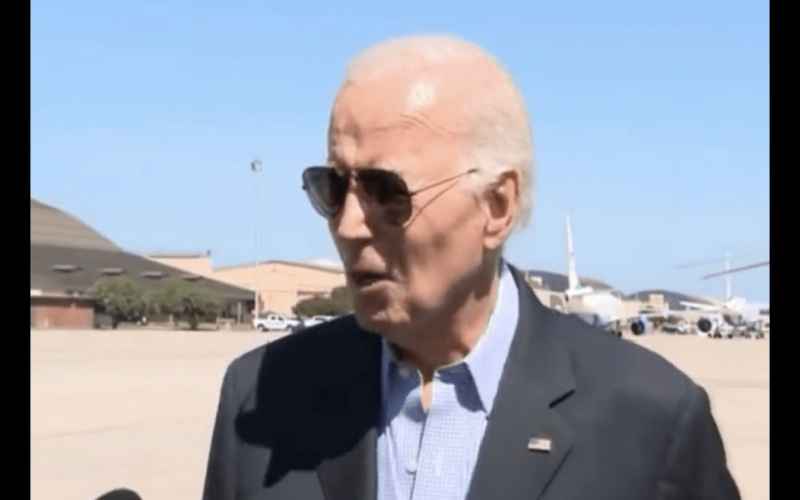  BIDEN GOES TO VIEW FLORIDA HURRICANE DAMAGE, THEN LAUGHS, MAKES WEIRD COMMENT WHEN ASKED ABOUT DESAN
