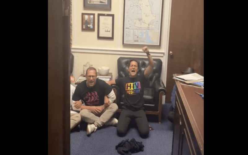  LEFTY ACTIVISTS STORM SPEAKER MCCARTHY’S OFFICE IN CAPITOL – BUT NO ONE’S CALLING IT AN INSURRECTION