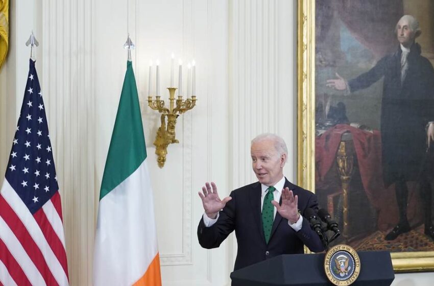 BIDEN’S ST. PATRICK’S DAY REMARKS TURN INTO GIBBERISH, IRISH LEADER HELPS DIRECT HIM OFF STAGE