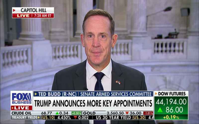  Sen. Budd to Newsmax Trump ‘Deserves Cabinet Loyal to His Agenda’