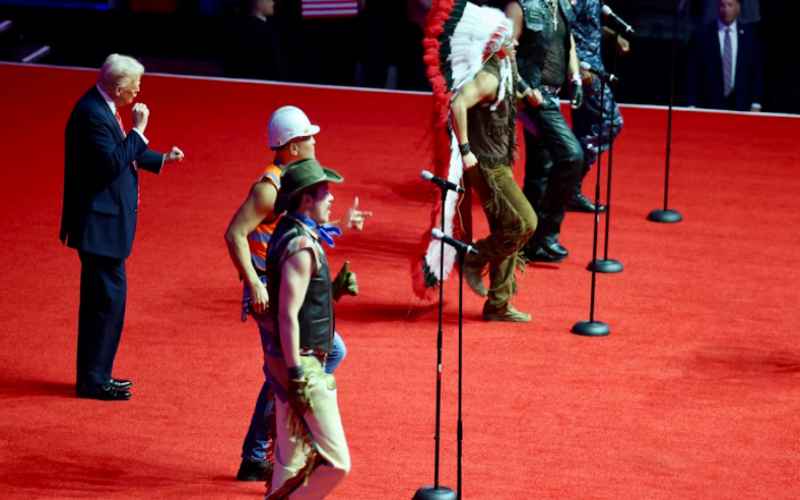  WATCH Trump Dances On Stage As Village People Perform ‘YMCA’