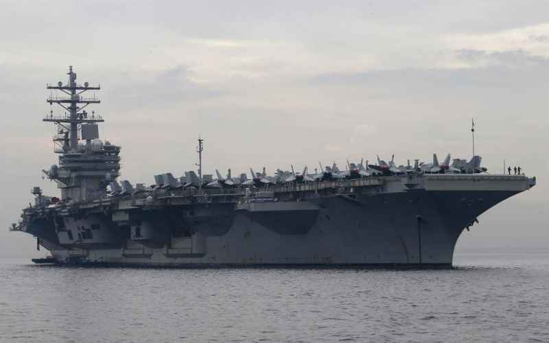  US Navy. Super-Carrier, Merchant Ship Collide in Mediterranean Sea