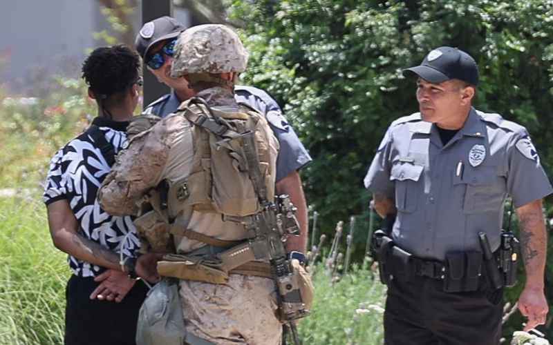  Marines Make First Detention of Civilian in Los Angeles